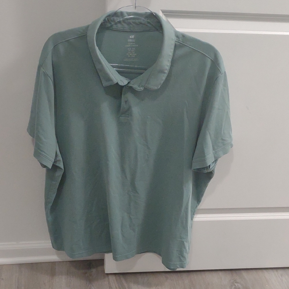 H&M Green Short Sleeve Polo Shirt